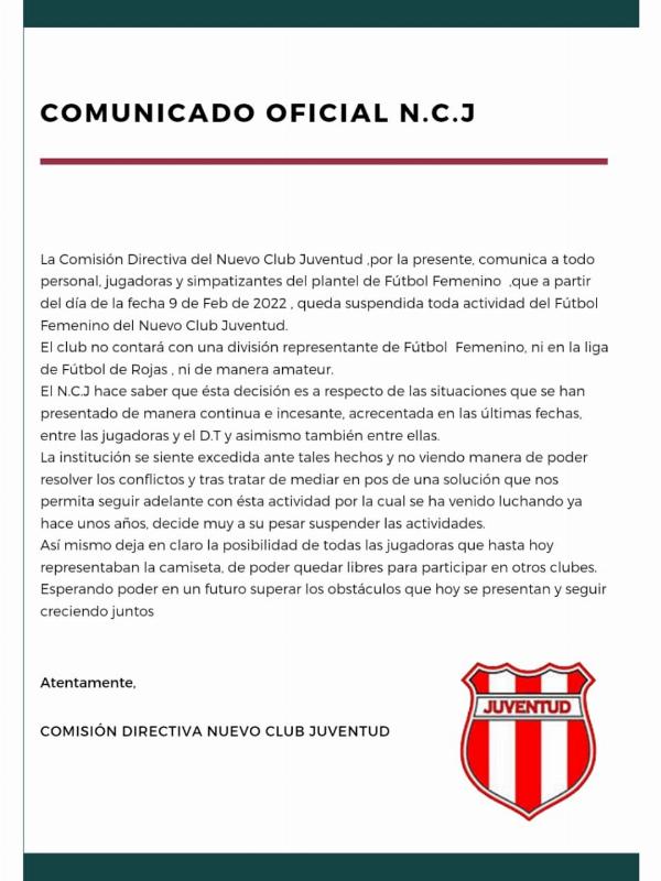 comunicado Juventud