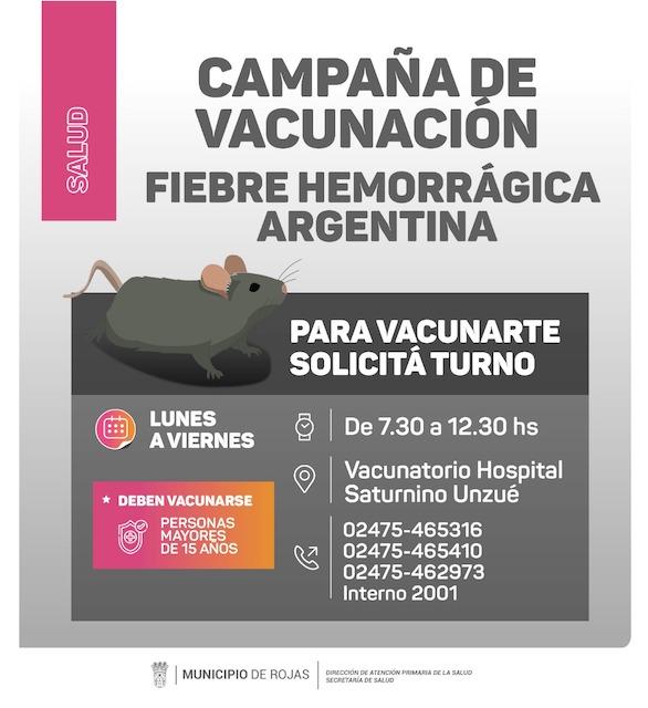 Fiebre Hemorrágica Argentina: campaña de vacunación en Rojas