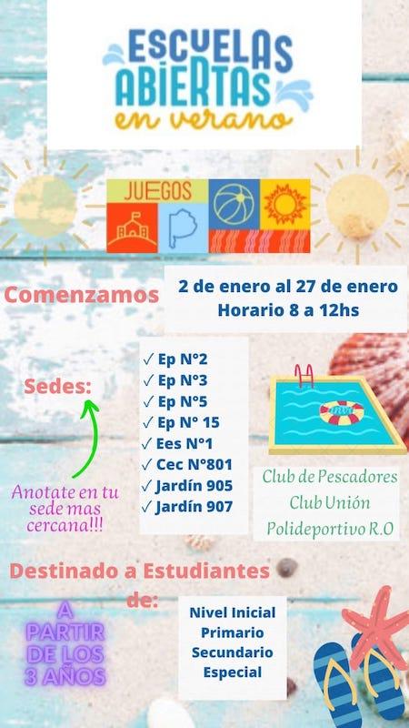  Escuelas Abiertas en veranos Rojas
