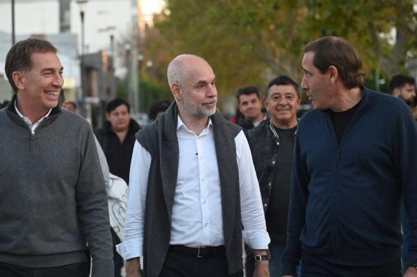 Horacio Rodríguez Larreta, Diego Santilli y Julio Garro.