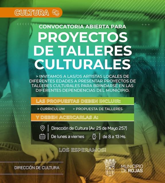 Convocatoria abierta para proyectos  de talleres culturales